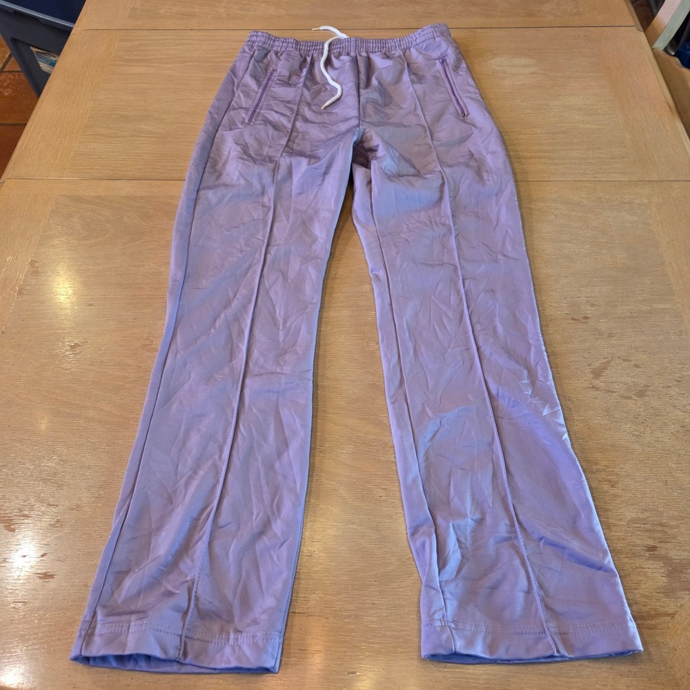 Oshman's Sportswear Vintage Purple Track Pants Straight Leg Zipper Pockets Sz S